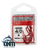 Wasabi Suicide Hooks 4/0 Red pk6
