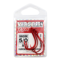 Wasabi Suicide Hooks 5/0 Red pk5