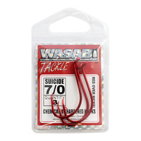 Wasabi Suicide Hooks 7/0 Red pk3