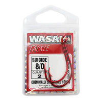 Wasabi Suicide Hooks 8/0 Red pk2