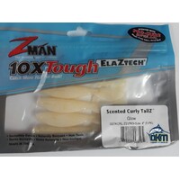 Zman Elaztech Scented Curly Tailz 4" Glow Pk5